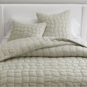 Pottery Barn Sage Quilted Duvet Cover Set
